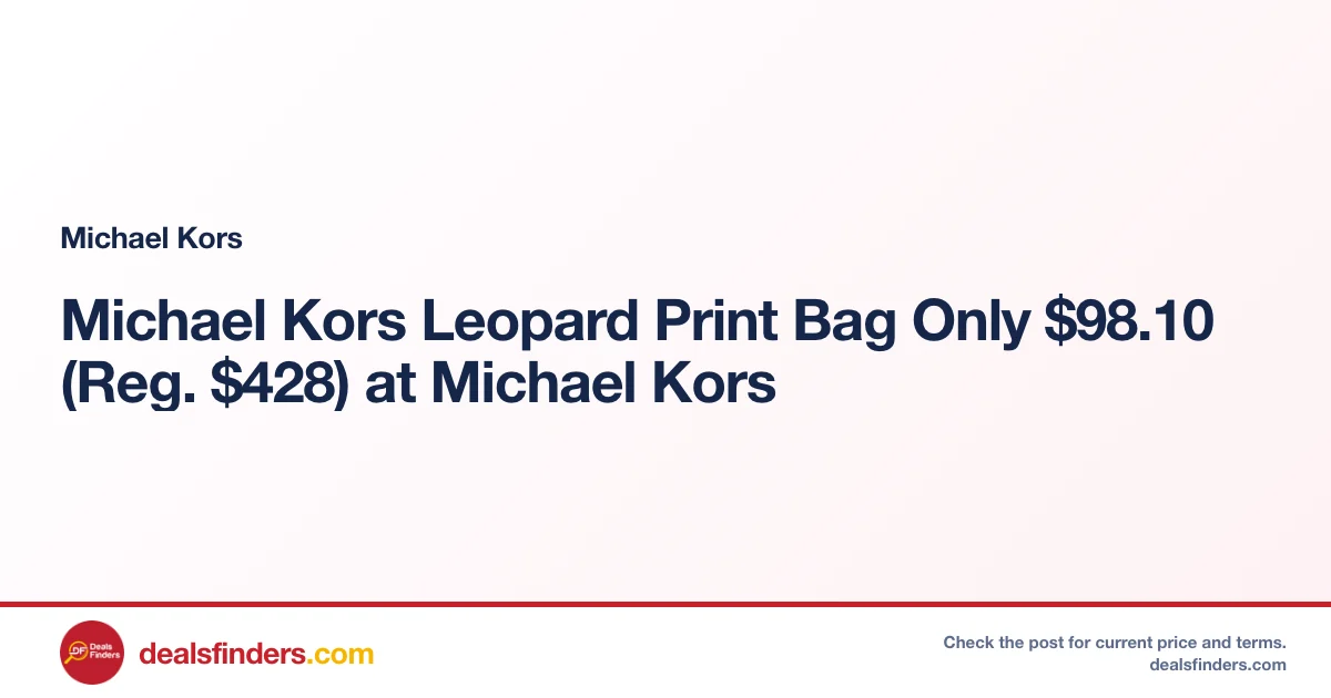 Michael Kors Leopard Print Bag Only $98.10 (Reg. $428) at Michael Kors