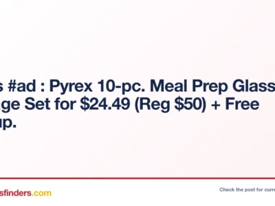 Kohls #ad : Pyrex 10-pc. Meal Prep Glass Food Storage Set for $24.49 (Reg $50) + Free Pickup.