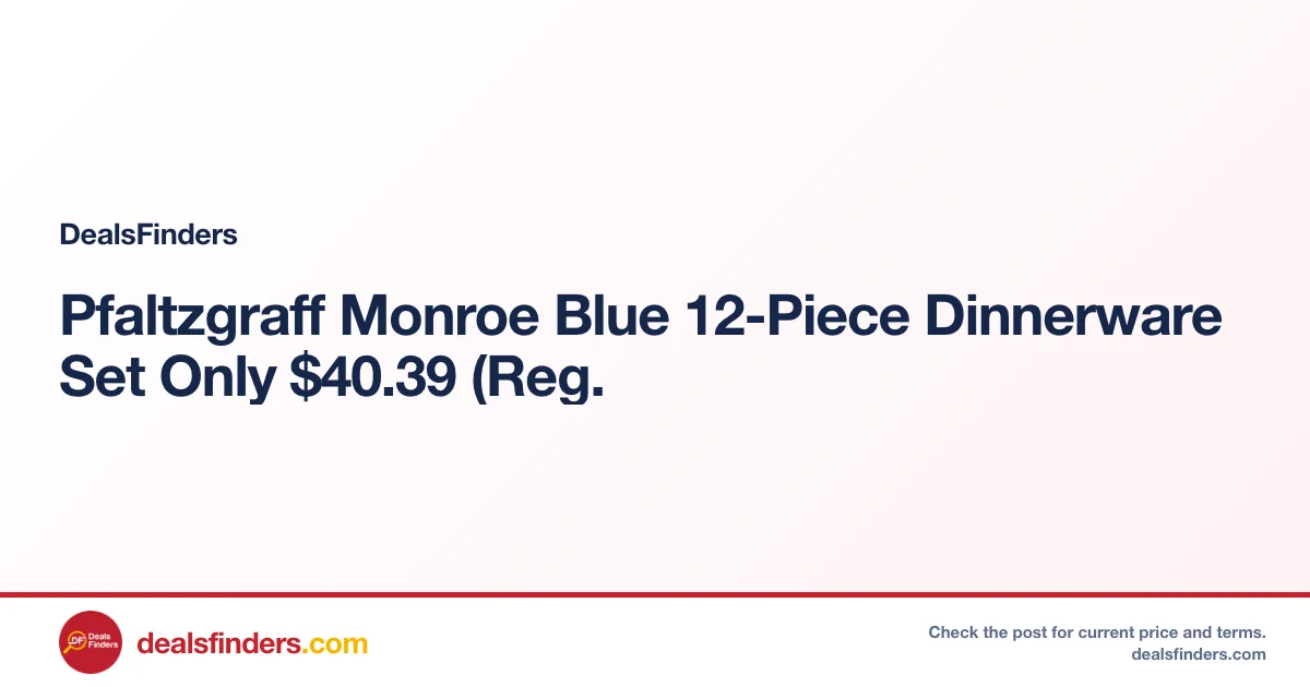 Pfaltzgraff Monroe Blue 12-Piece Dinnerware Set Only $40.39 (Reg.