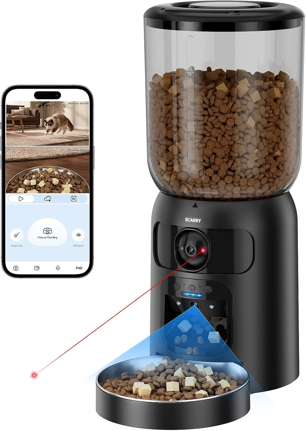 SCARRA Automatic Cat Feeder with Camera Only $71.xx (Reg. $130)