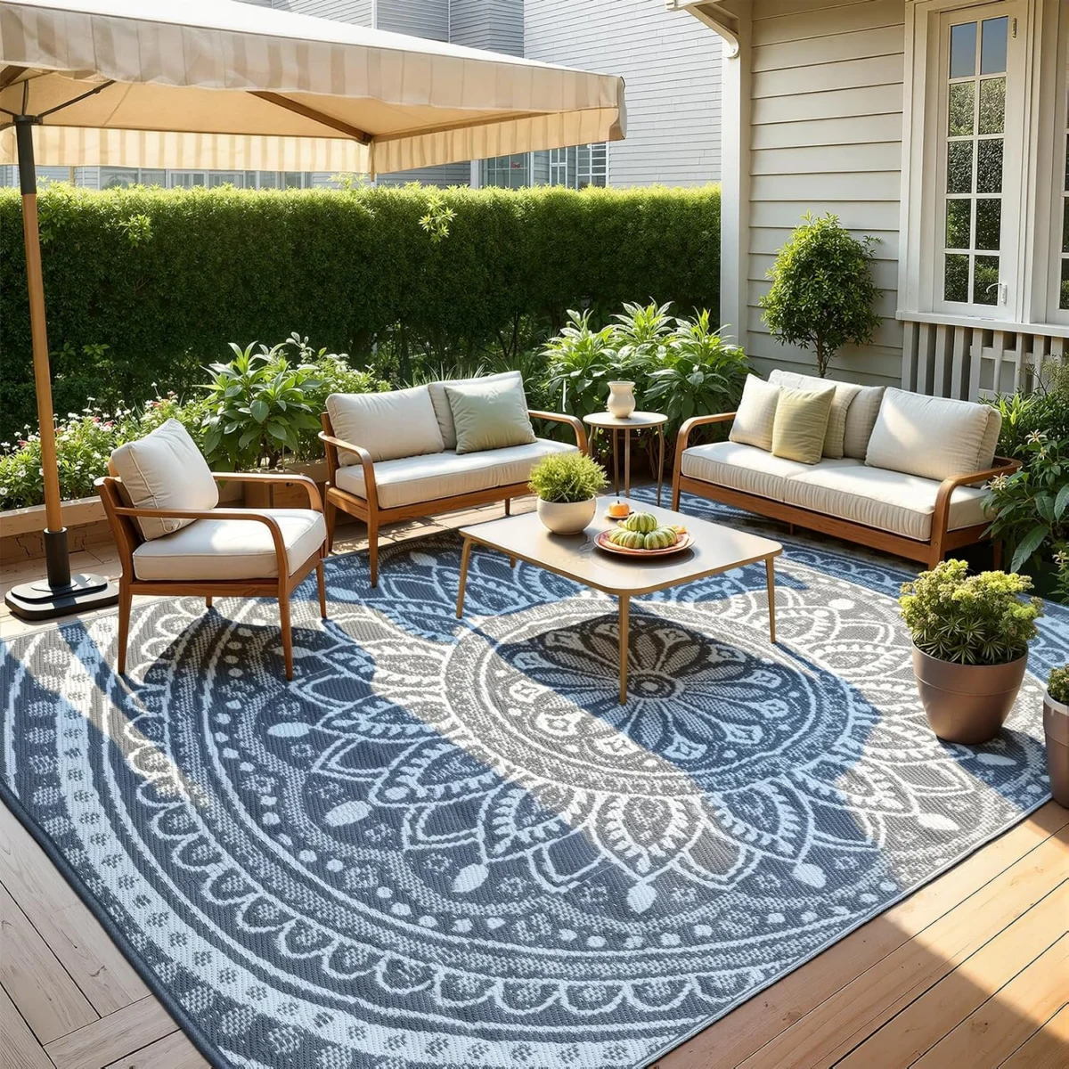 UKISS Reversible Floral Outdoor Rug Only $45.xx (Reg. $100) at Amazon
