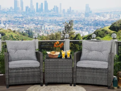 Walmart Home Pick: Gymax 3PCS Patio Rattan Sofa Set with Glass Tabletop
