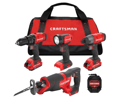 CRAFTSMAN V20 20-volt Max 4-Tool Power Tool Combo Kit $129 (Reg $239) at Lowe’s