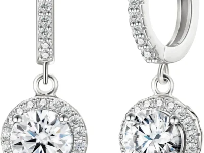 S925 Sterling Silver Hypoallergenic Moissanite Dangle Earrings for Women