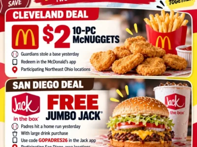 Game Day Food Deals: Cleveland $2 McNuggets and San Diego Jumbo Jack Timing