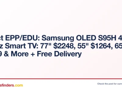 Samsung OLED S95H 4K TV Only $2248 at Samsung