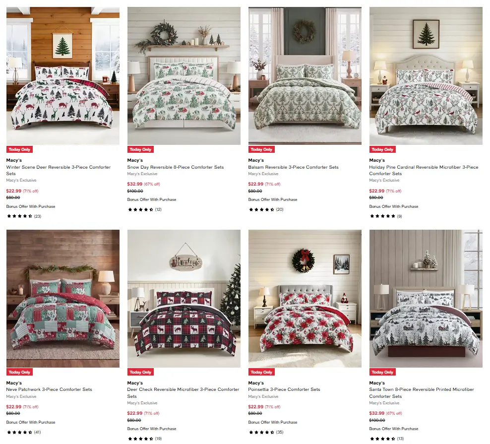 Christmas Comforter 3-Piece Set Deal: Save $57 at Macy’s