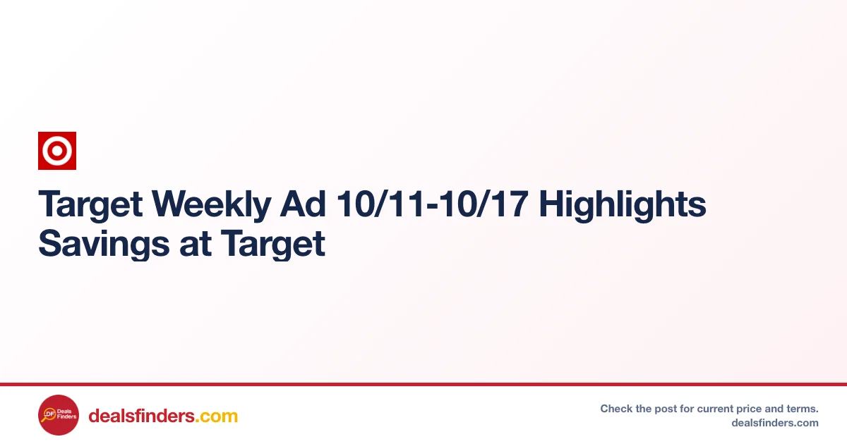 Target Weekly Ad 10/11‑10/17 Highlights Savings at Target