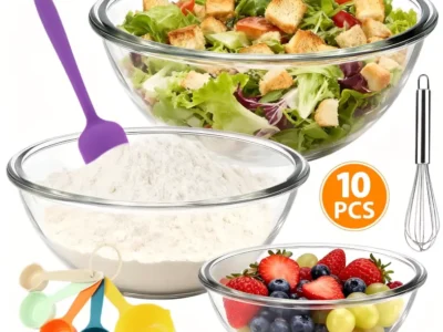 TAIMASI 10-Pack Nesting Glass Mixing Bowl Deal: Save $12
