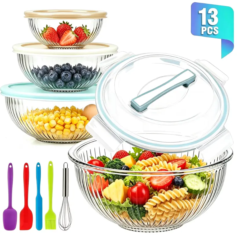 AOKIWO 13-Pack Nesting Glass Bowls Deal: Save $26.80 at Walmart