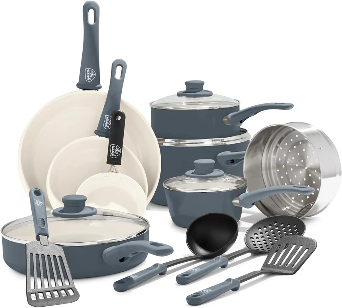 GreenLife 16‑Piece Ceramic Cookware Set $64.xx (Reg. $100) at Amazon