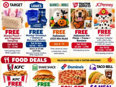 Weekend Freebies and Food Deals for October 10–11: 9 Offers to Check