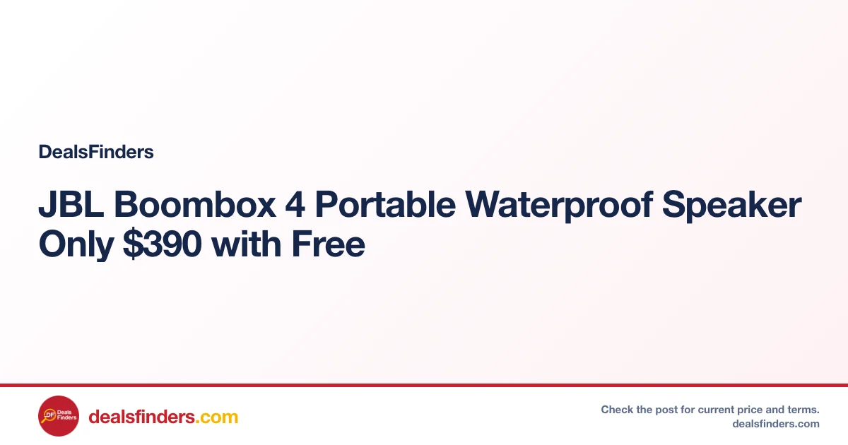 JBL Boombox 4 Portable Waterproof Speaker Only $390 with Free