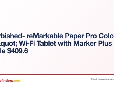 Refurbished- reMarkable Paper Pro Color 11.8" Wi‑Fi Tablet with Marker Plus Bundle $409.6