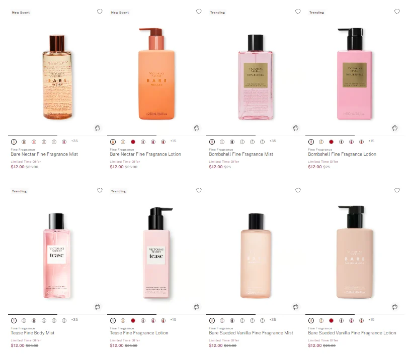 Fine Fragrance Mists & Lotions Deal at Victoria: Save $13