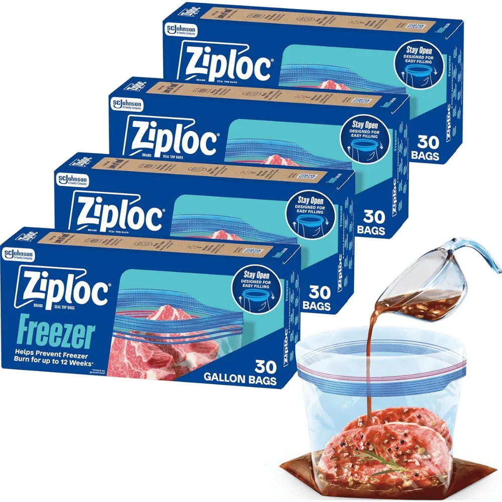 Ziploc Gallon Freezer Bags 4-Pack Deal: Save $11.xx at Amazon