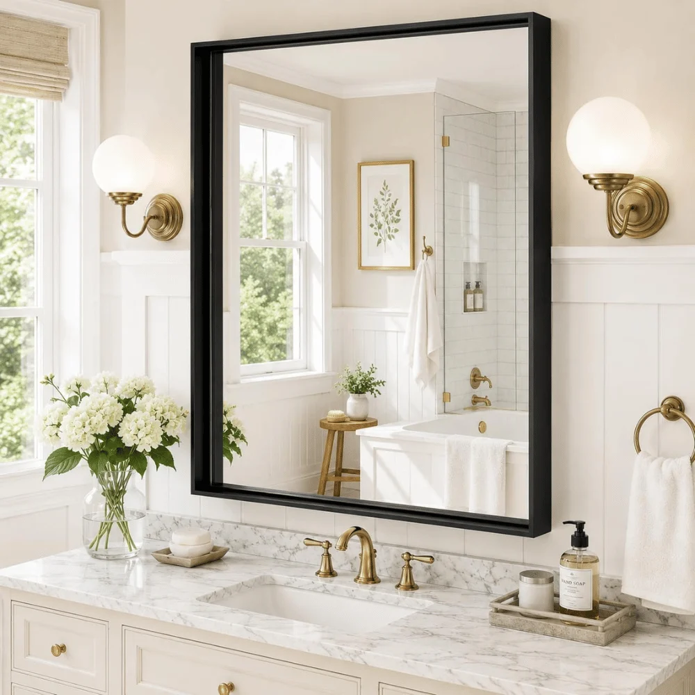 24×36 Black Bathroom Mirror Deal: Save $35.xx at Amazon