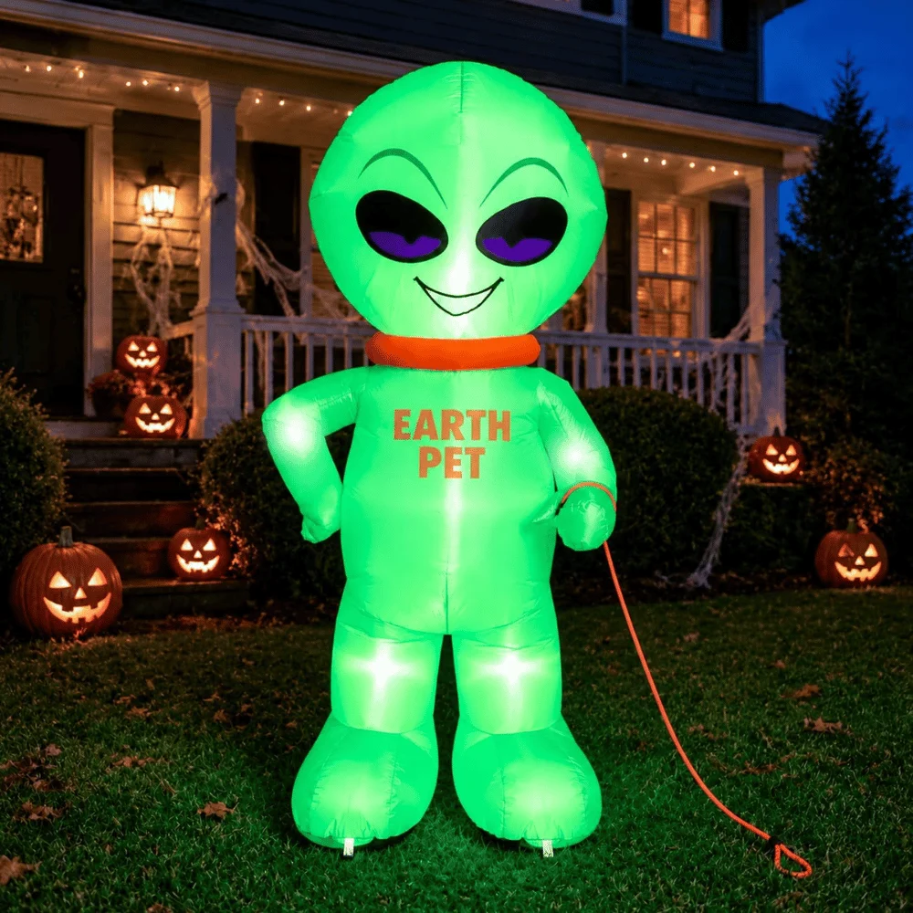 6 FT Halloween Inflatable Alien Deal: Save $21.xx at Amazon