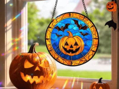 Stained Glass Pumpkins Suncatcher Deal: Save $9.xx at Amazon