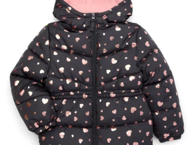 Pink Platinum Foil Heart Midweight Jacket Deal at Walmart