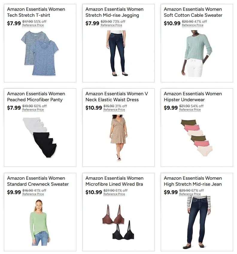 Amazon Essentials Women Apparel Deal: Save Up to 73% at Amazon