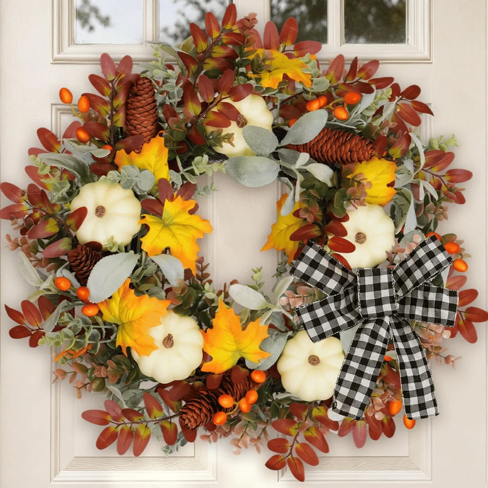 22 Inch Fall Wreath Deal: Save $11.xx at Amazon