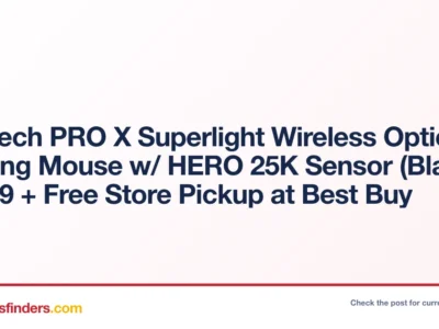 Logitech PRO X Superlight Wireless Optical Gaming Mouse w/ HERO 25K Sensor (Black) $69.99 + Free Store Pickup at Best Buy