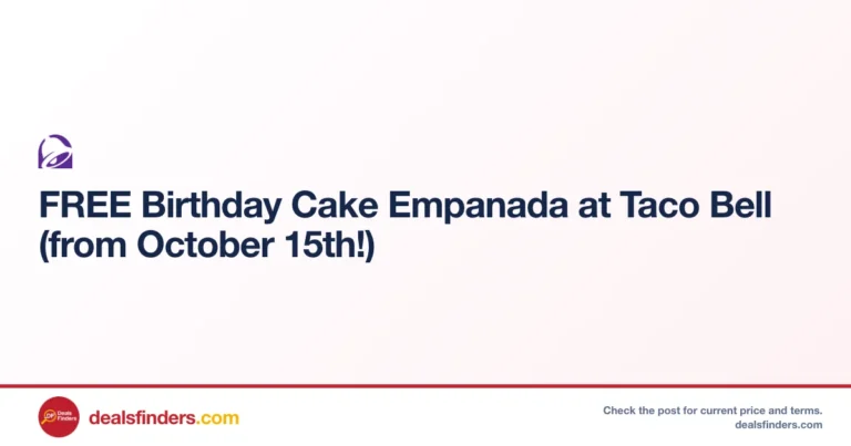 Free Birthday Cake Empanada – No Cost at Tacobell (Starts Oct 15)