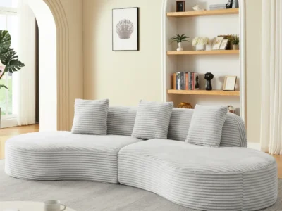 Grey Corduroy Sectional Deal: Save $954 at Wayfair
