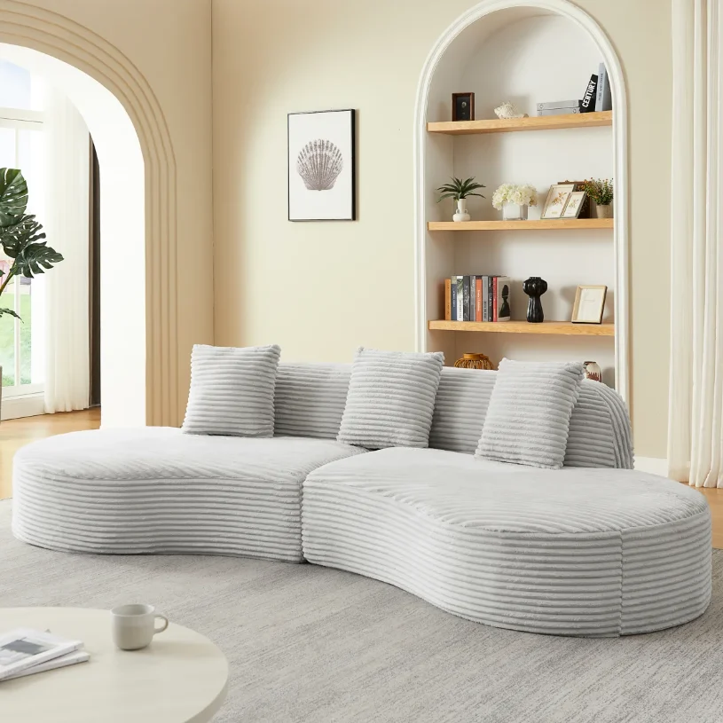 Grey Corduroy Sectional Deal: Save $954 at Wayfair