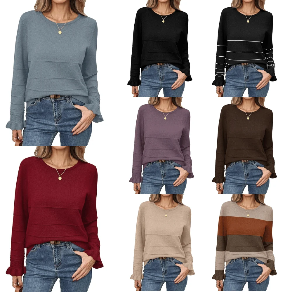 WIHOLL Women Long Sleeve Ruffle Sweater Deal at Amazon: Save $17.xx
