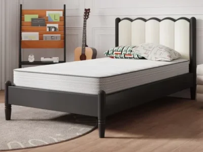 Avenco-CozyNest-Twin-XL-Medium-Supportive-Innerspring-Mattress-on-the-Bed-Frame