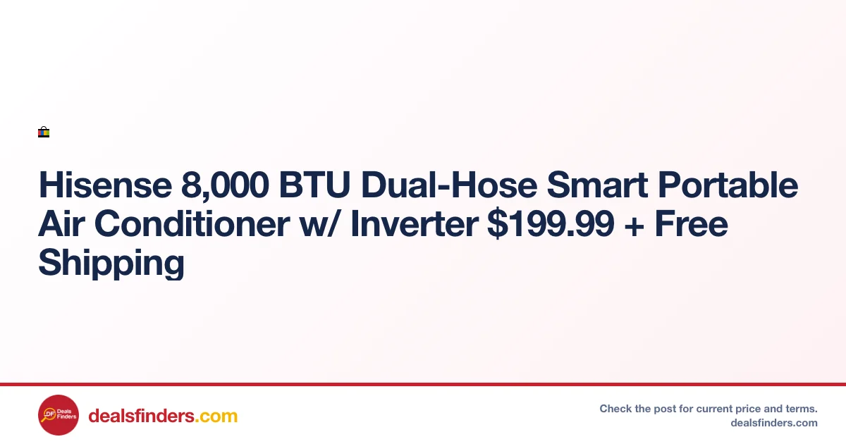 Hisense 8,000 BTU Portable AC Only $199.99 Shipped at eBay