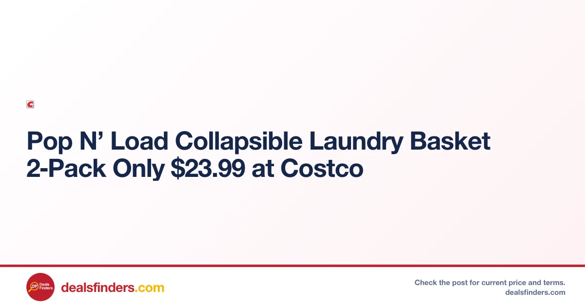 Pop N’ Load Collapsible Laundry Basket 2‑Pack Only $23.99 at Costco