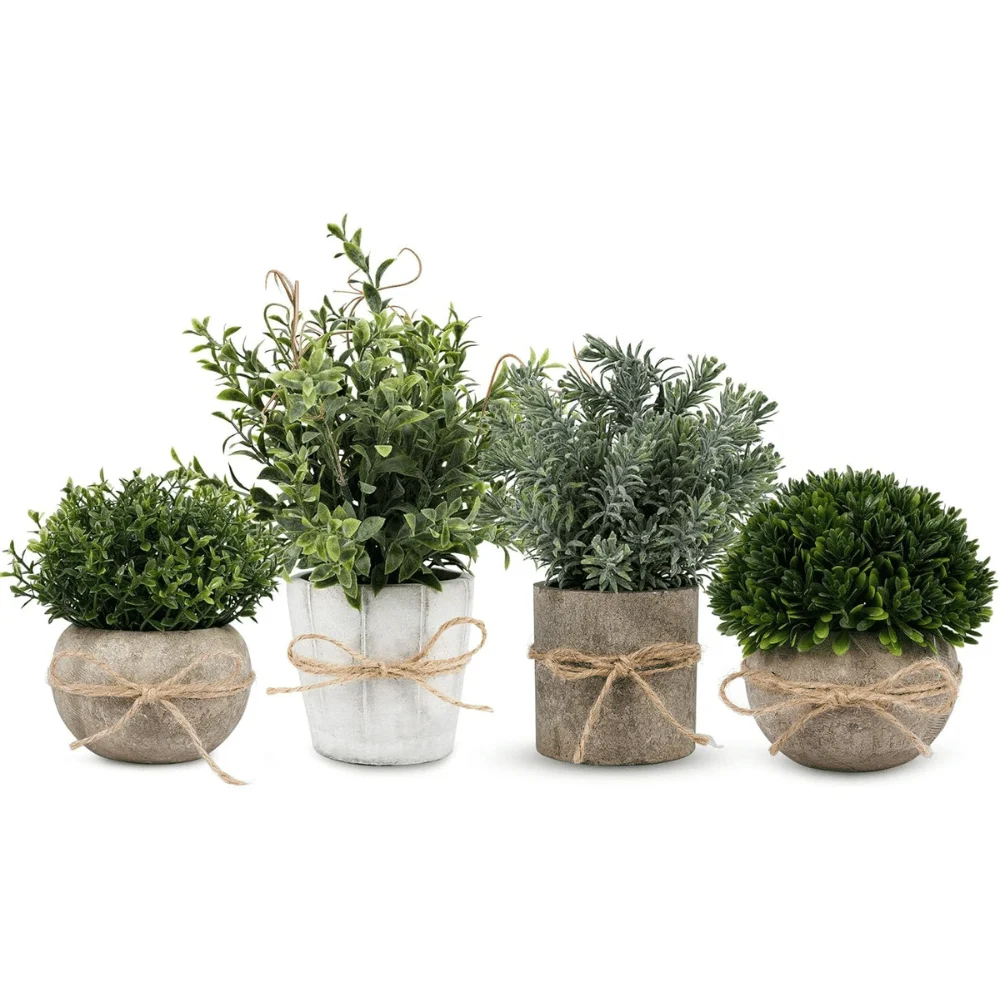 4 Pack Small Fake Plants Deal: Save $15.xx at Amazon