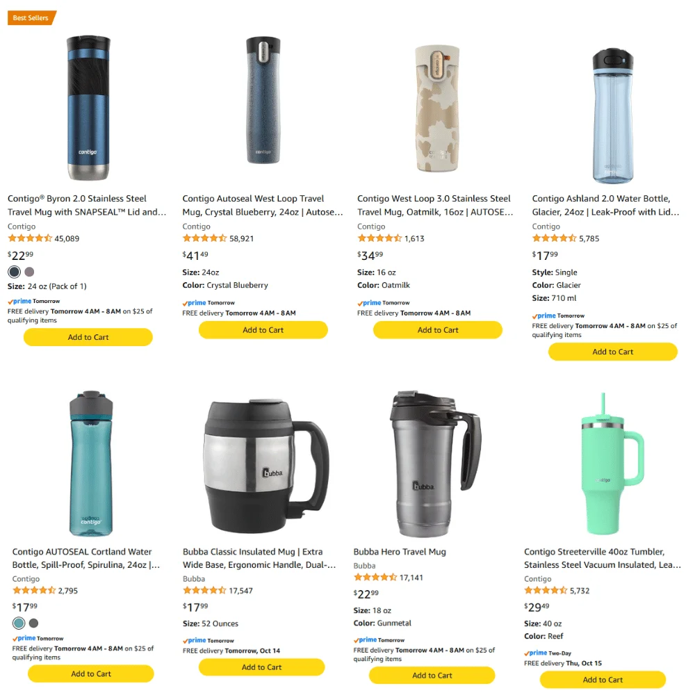 Contigo Mugs & Water Bottles Deal at Amazon