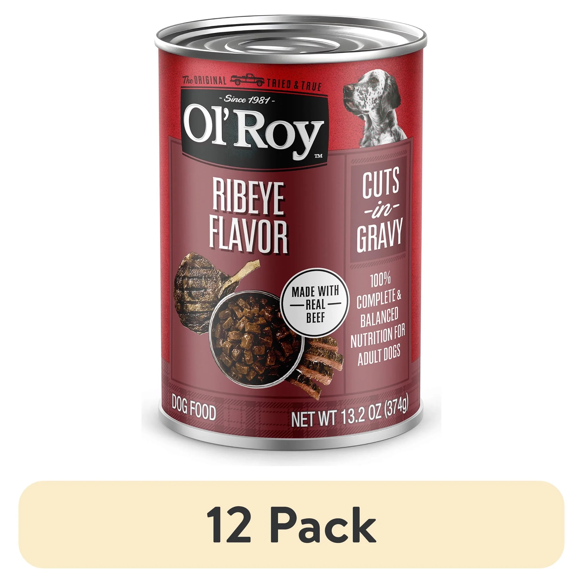 Ol’ Roy Ribeye Flavor Cuts Wet Dog Food Only $11.40 at Walmart