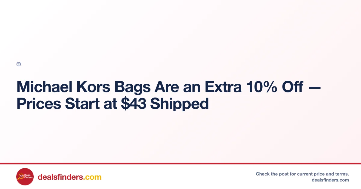 Michael Kors Bag Only $43 Shipped at Michael Kors