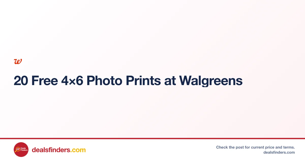 20 Free 4×6 Photo Prints at Walgreens