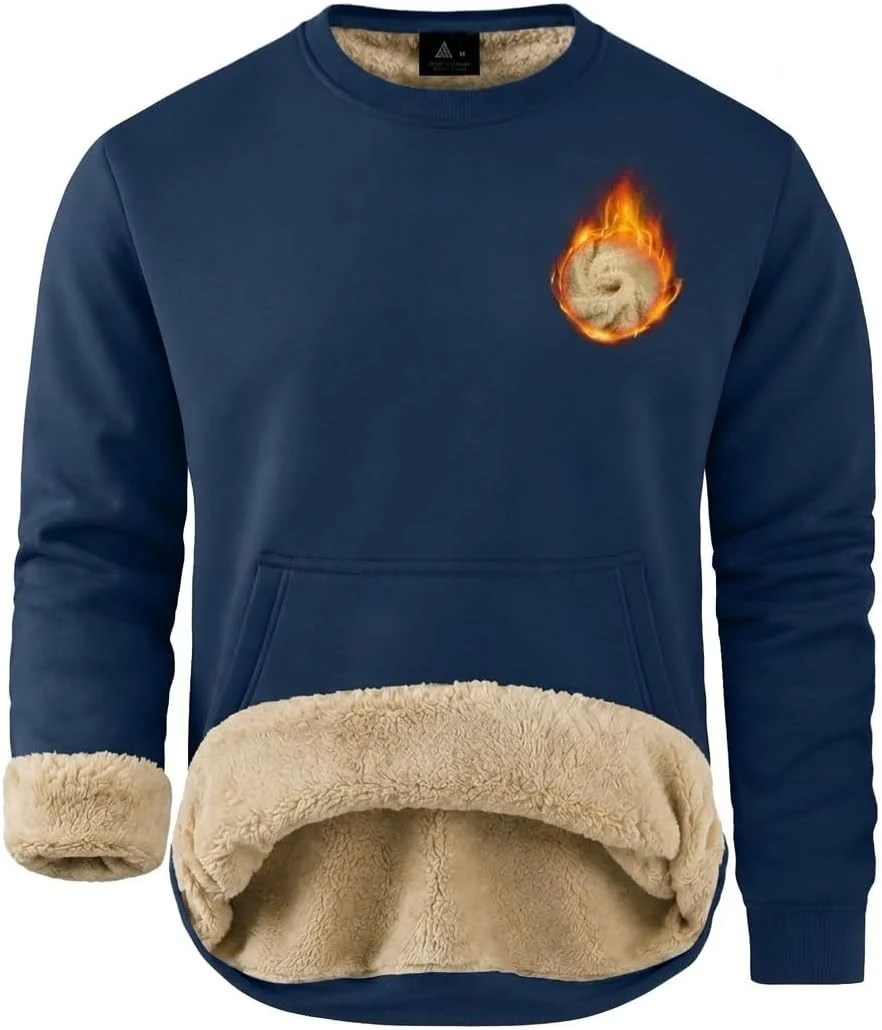 ZITY Men’s Sherpa-Lined Fleece Crewneck Sweatshirt Only $15.xx (Reg.