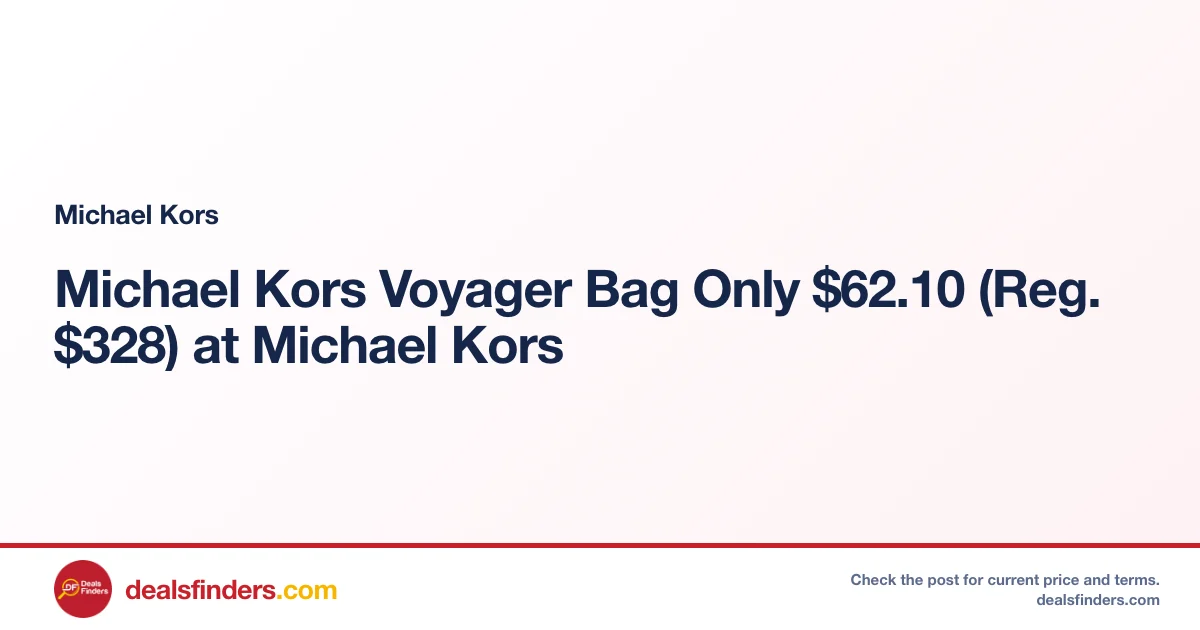 Michael Kors Voyager Bag Only $62.10 (Reg. $328) at Michael Kors