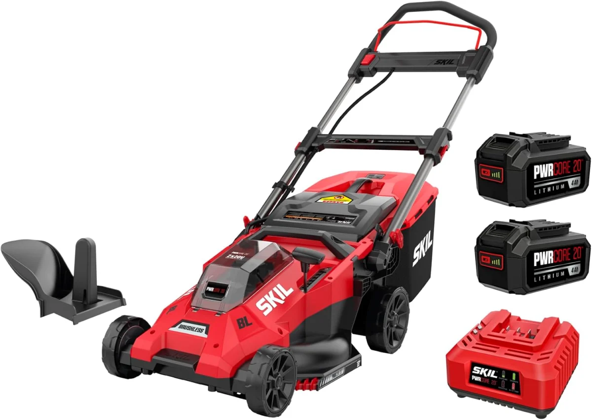SKIL PWR CORE 20-Volt 18″ Cordless Push Lawn Mower Only $99.xx (Reg.