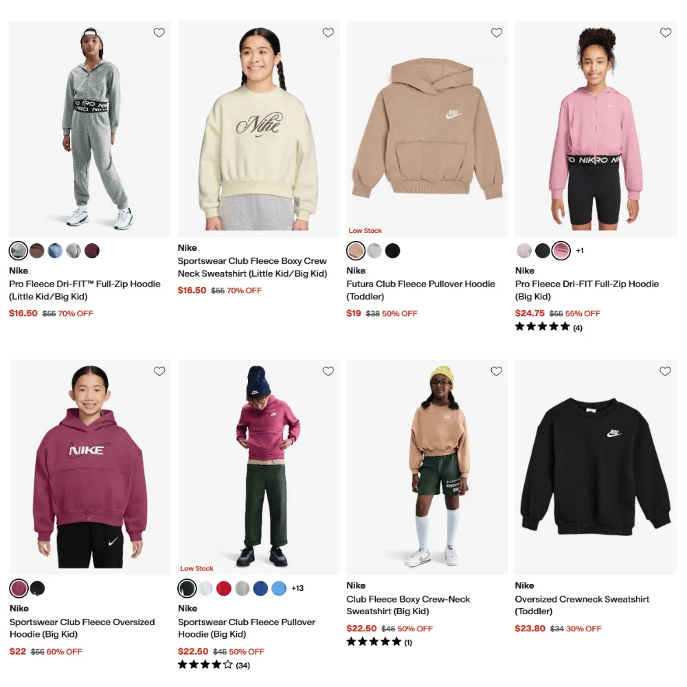 Nike Sweatshirts & Hoodies Deal: Save 70% at Zappos