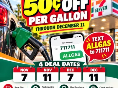 7-Eleven 50¢ Fuel Offer: Four Advertised Dates Through December 11