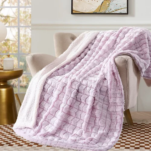 Royal Luxe Reversible Micromink to Faux-Sherpa Tie-Dye Throw