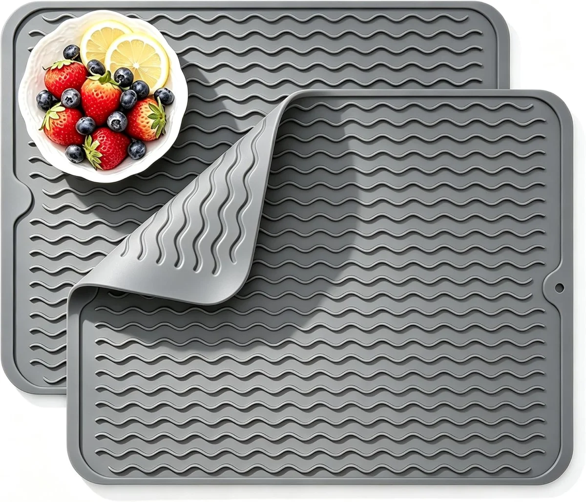 2 Pack Silicone Dish Drying Mat Deal