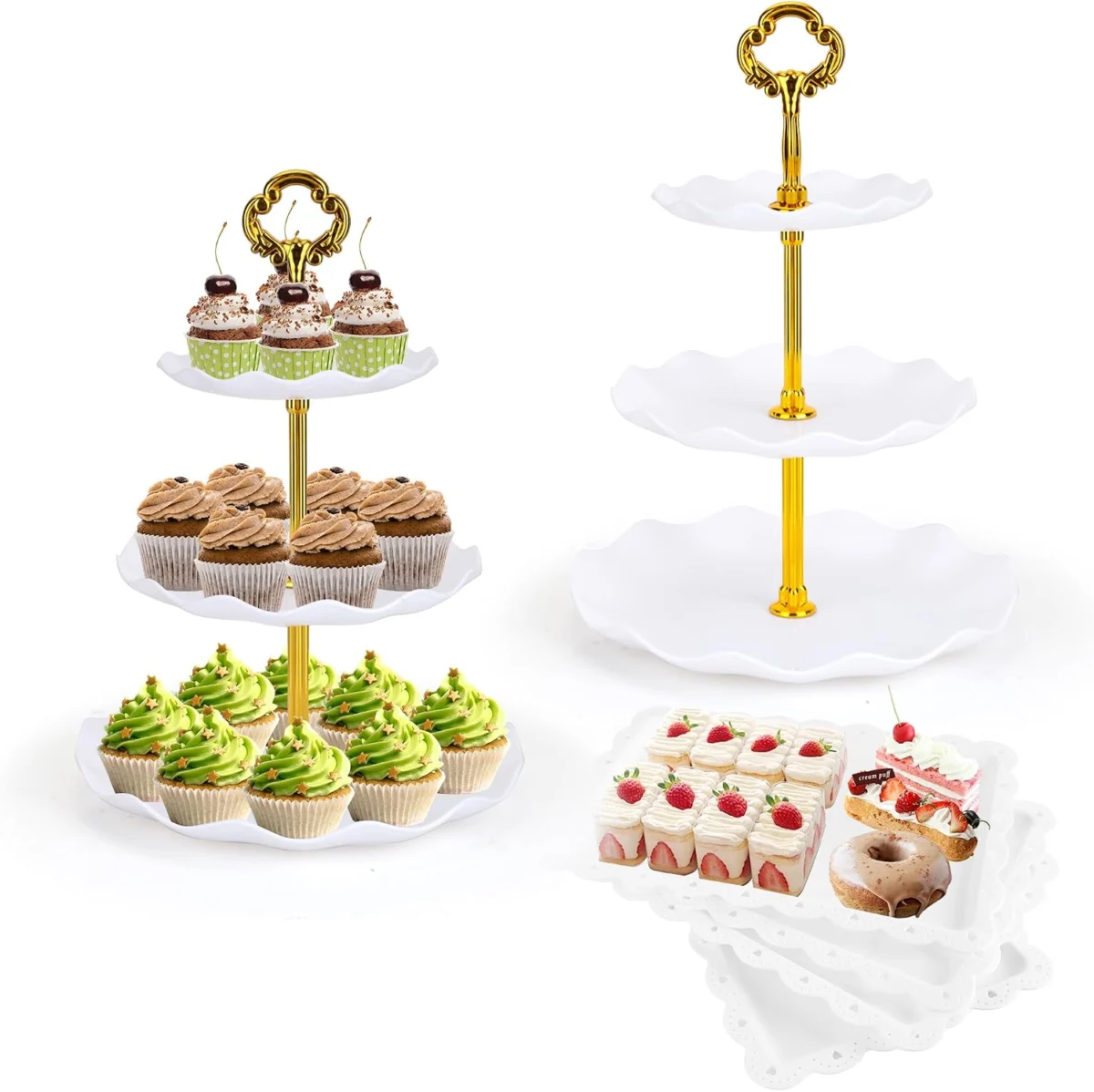 6 Pcs 3-Tier Cupcake Stand Deal: Save 50%