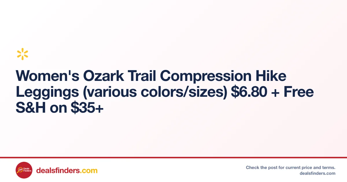 Women’s Ozark Trail Compression Hike Leggings Only $6.80 at Walmart