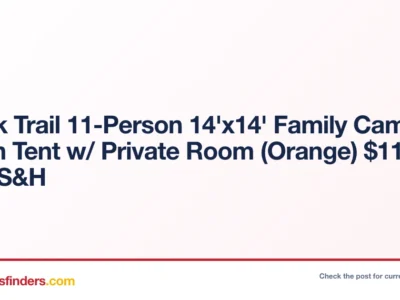 Ozark Trail 11-Person 14’x14′ Family Camping Cabin Tent w/ Private Room (Orange) $119 + Free S&H
