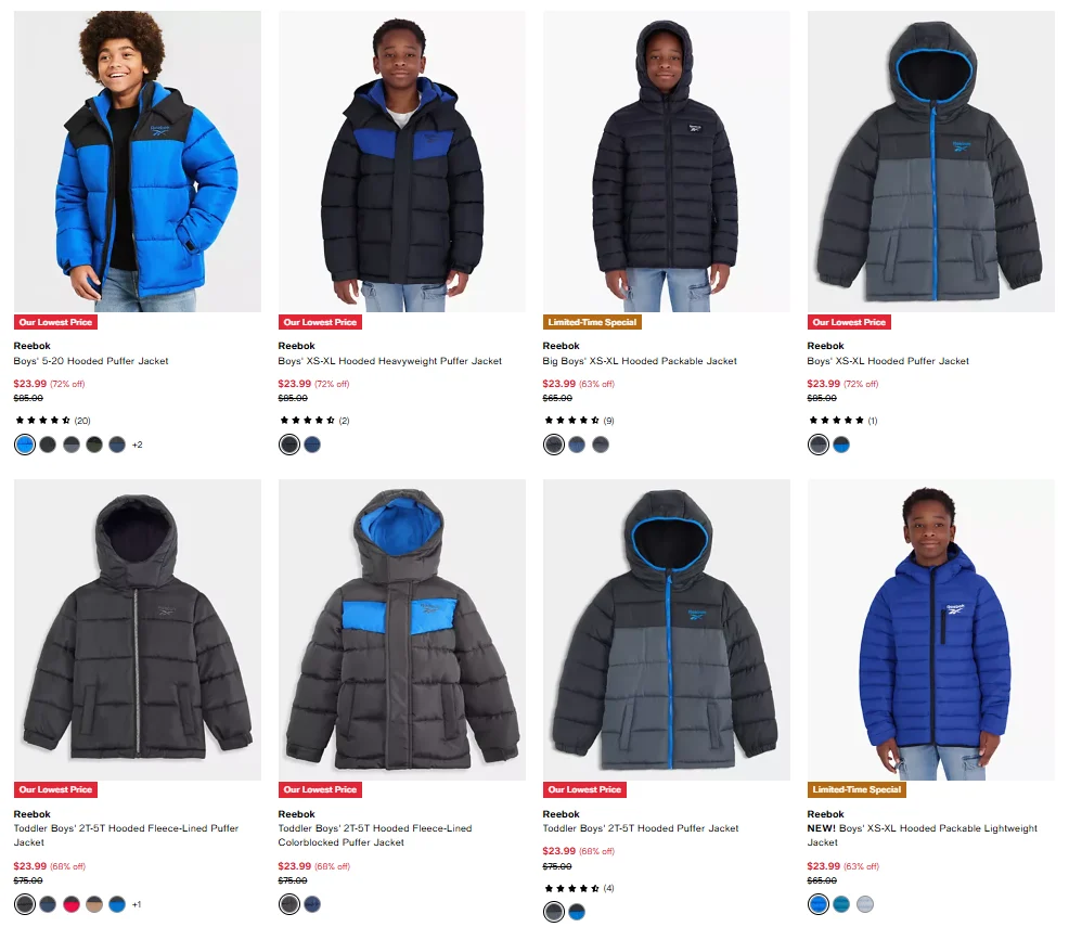 Boy’s Reebok Puffer Jacket Deal: Save $61 at Macy’s